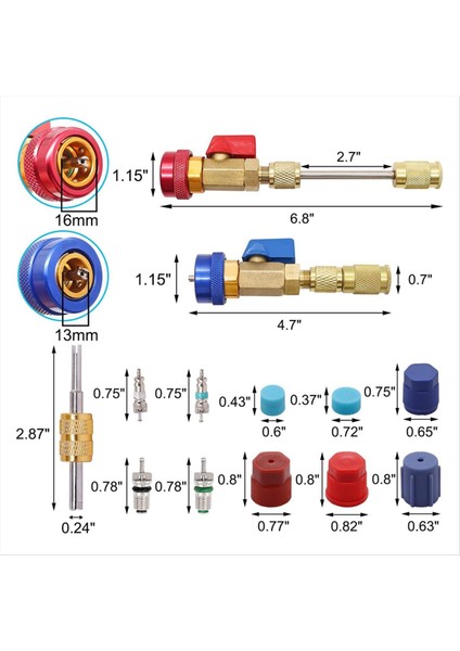 R134A Valf Çekirdeği Hızlı Çıkartma Kurucu Araç Kiti - Yüksek Düşük Basınçlı Araç A/c Valf Çekirdek Çıkarma Aracı Valf Kök Çekirdekleri (Yurt Dışından) fiyatları