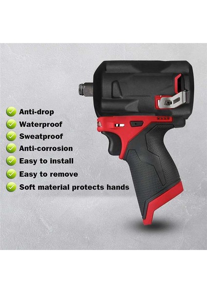 Araç Boot 49-16-2554 Yalnızca Milwaukee M12 Yakıt Stubby 1/2 Inç ve 3/8 Impact Wench 2555-20 2555P-20 Siyah (Yurt Dışından) fırsatları