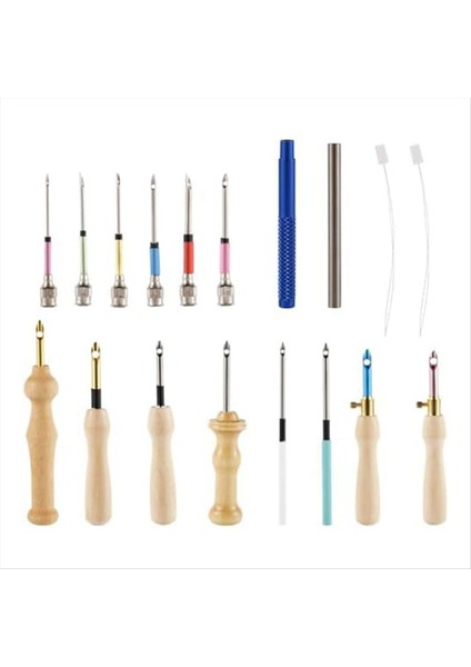 Yumruk Iğne Kiti Ayarlanabilir Ahşap Yumruk Iğne Seti Yumruk Yumruk Iğne Starter Kiti Çocuklar Için Yetişkinler Yeni Başlayanlar (Yurt Dışından)