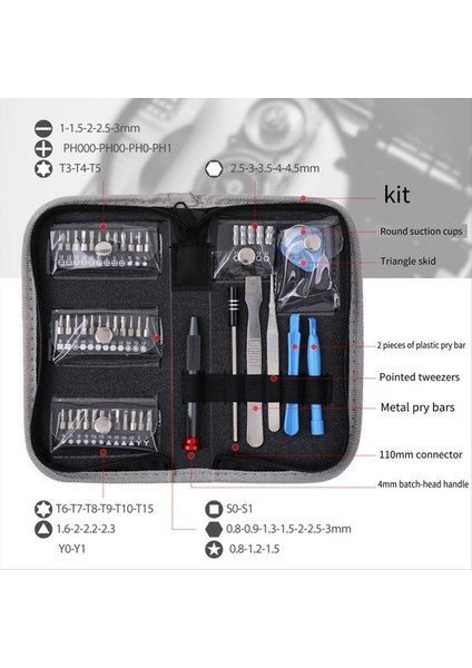 49 Parça Telefon Bakım Aracı Set Seti Çiçeği Şeklinde Üçgen Hassas Tornavida Seti (Yurt Dışından) modelleri