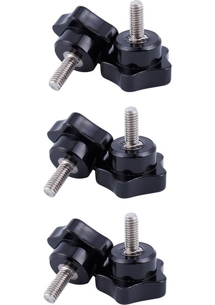 M6 x 15MM Erkek Iplik Vidalı Yıldız Kafası Kilit Kilit Sömürü Siyah 6 Pc (Yurt Dışından)