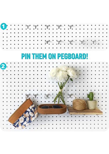 Pegboard Kanca Kupası Aksesuar -18PIECES Pegboard Ekran 5 1 ve 4 Inç Düz Tutucu 1/8 1/4 Pegboard A Için Küçük Asma Kupası (Yurt Dışından) fiyatları