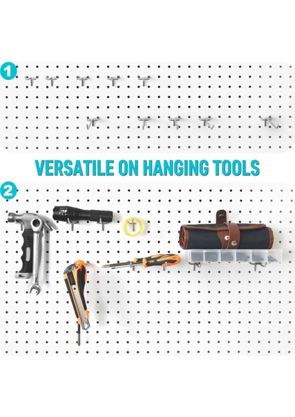 Pegboard Kanca Kupası Aksesuar -18PIECES Pegboard Ekran 5 1 ve 4 Inç Düz Tutucu 1/8 1/4 Pegboard A Için Küçük Asma Kupası (Yurt Dışından) modelleri