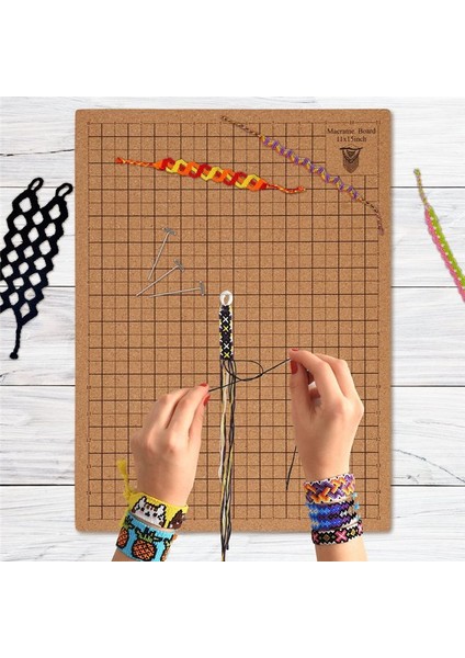 Pimli Makrame Kartı 12X16IN Taşınabilir Çift Yan Makrame Proje Proje Proje Kapılı (Yurt Dışından) fiyatları