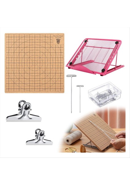 T-Iğneli Klipsli Makrame Tahtası Malzemeler Örme El Sanatları Yardımcısı Makrame ve Düğüm Kurulu Macrame Supplies S (Yurt Dışından)