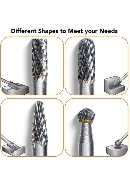 Çift Kesilmiş Karbür Burr Seti ¼in Shank 8pcs - Tungsten Karbür Kalıp Öğütücü Bitler - Döner Ahududu- Çok Yönlü Döner Alet Bitleri (Yurt Dışından) fırsatları
