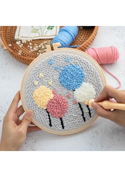 1setler Yumruk Iğne Yumruk Aleti Kullanımı Basit Halı Yumruk Iğnesi Nakış Halı Diy El Yapımı Sanat El Sanatları (Yurt Dışından) fırsatları