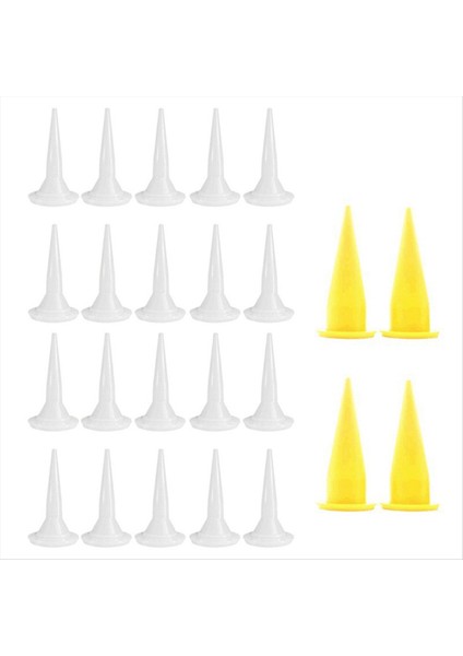 24 Parçalı Kalafat Meme Örtbas Aleti Cam Tutkal Konsantre Alet Macun Dağıtıcı Yumuşak Kauçuk Nozul (Yurt Dışından)