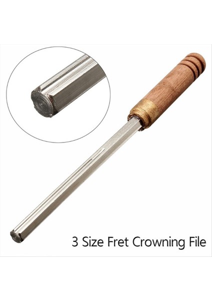 3 Arada 1 Gitar Perdesi Altıgen Dosya Müzik Aleti Perdesi Onarım ve Öğütme Aracı - Ahşap Tutamak (Yurt Dışından) indirimleri