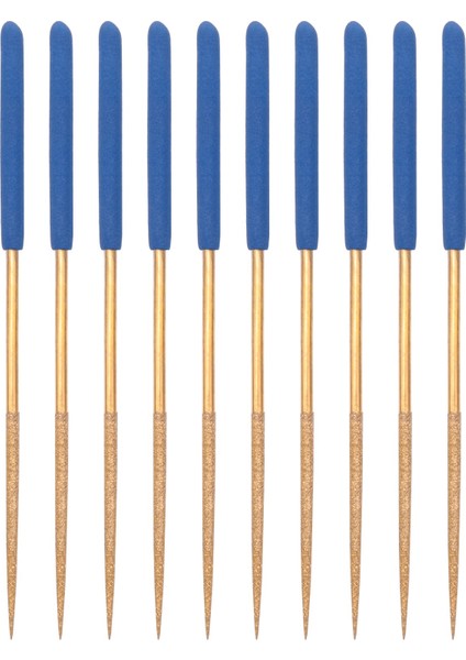 Elmas Iğne Dosya Seti 3mm x 140MM Yuvarlak Dosyalar Metal Ahşap Taş Cam Için Titanyum Kaplamalı Araçlar 10 Adet (Yurt Dışından)
