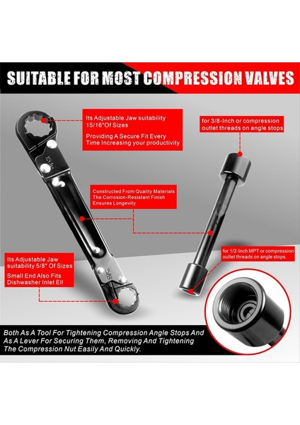 Sıhhi Tesisat Araçları Kolay Açılı Durdurma ve Besleme Somunu Kurulumu Için Angle Stop Anahtarı-A Tesisatçılar Için Olması Gerekiyor 2 Pc (Yurt Dışından) fırsatları