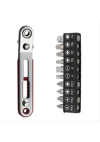 Dirsek Başı Mini Cırcır Anahtarı 90 Derece Ofset Tornavida Kolu Bit Set Çift Sürücü Kafası Cırcır Anahtarı El Aleti (Yurt Dışından) fırsatları