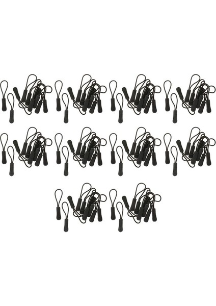 100 Anti-Slip Fermuar Çekme Fermuar Fermuar Uzatma Fragmanı Pratik ve Geri Paket Cacet Vb - Siyah (Yurt Dışından)