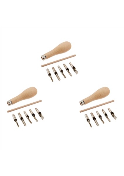 Lino Blok Kesme Kauçuk Damga Oyma Araçları 15 Bıçak Ahşap Tutucu Yazdırma Oyma Araçları Seti (Yurt Dışından)