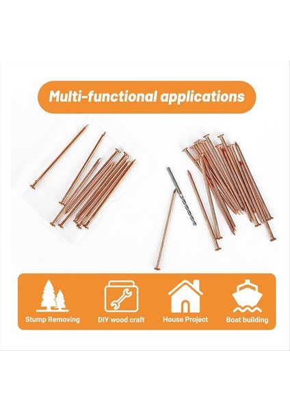 Ağaç Güdük Köklerini Öldürmek Için 25 Adet Bakır Çivi 3 15 Inç Bakır Çivi Matkap Ağaçlar Için Kazık Çıkarma Çivi (Yurt Dışından) indirimleri