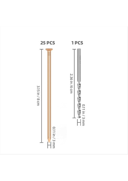 25PCS Ağaç Kütükleri Için Bakır Çivi 3 14 Inç Uzunluğunda Saf Bakır Çivi Ağaç Için Güdük Tırnaklarını Çıkarmak Için Matkap Ucu ile Döküm (Yurt Dışından) fırsatları
