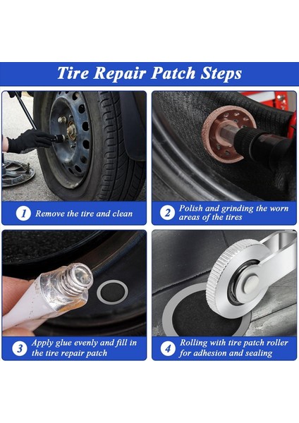 Lastik Yama Makinası Kiti Lastik Yama Silindiri/ Lastik Onarımı Bu Parlatma Tekerleği/ Lastik Iç Astar Sıyırıcı/ 30 Pcs Yamaları (32/42/58MM) (Yurt Dışından) indirimleri