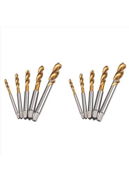 Spiral Sivri Musluklar Dokunma Iplik Oluşturma Hss 10 Adet Metrik Spiral Yivli Makine Vidası Musluk M3 M4 M5 M6 M8 (Yurt Dışından)