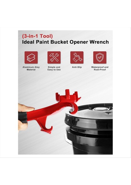 3&#39 Ü 1 Arada Bung Anahtar ve Kova Açıcı Aracı-5-55 Galon Davul Boya Kutuları ve Kovalar Için Alüminyum Davul Kapak Çıkarıcı (Yurt Dışından) fiyatları