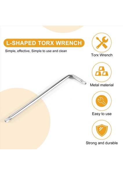 Uzun Kol Kurcalama Geçirmez Torx Yıldızı Anahtar Anahtarı Gümüş T25 100MM (Yurt Dışından) fırsatları