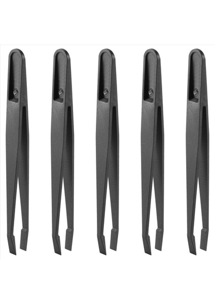 5 Adet Manuel Alet Siyah Plastik Düz Uç Anti-Statik Cımbız 12CM Uzunluğunda (Yurt Dışından)
