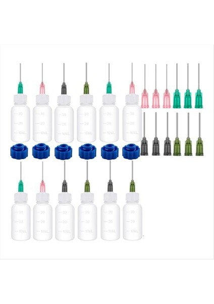 12 Adet Tutkal Aplikatör Şişeleri Künt Iğne Ucu ile 14GA 16GA 16GA 18GA 20GA Tutkal Uygulamaları Için Boya Quilling Craft (Yurt Dışından)