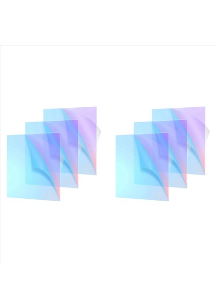 Akrilik Renkli Yarı Saydam Akrilik Yanardöner Radyant Tabaka Lazer Kesme Akrilik Kartı 8 x 12 Inç (6 Paket 2 6mm Kalınlığında) (Yurt Dışından)