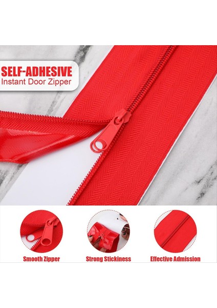 2 Adet Toz Bariyer Fermuar Anlık Kapı Tozu Koruma Kendi Yapışkan Muşamba Çift Fermuar Bıçak Yapısı Kırmızı (Yurt Dışından) fiyatları