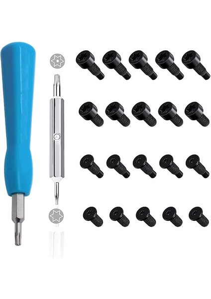 Yedek Kapı Zili Mavi Tornavida T6 T15 &amp + 20PCS Kapı Zili Vidaları Kapı Zili Güvenlik Vidası Seti (Yurt Dışından)