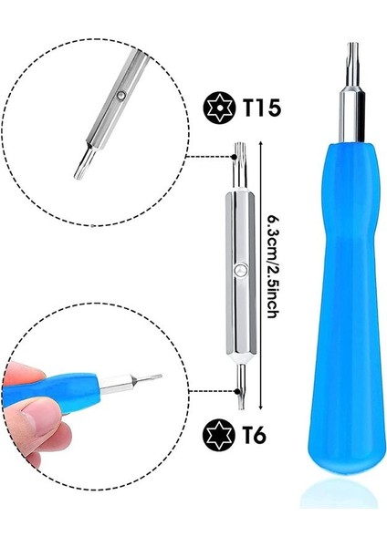 Yedek Kapı Zili Mavi Tornavida T6 T15 &amp + 20PCS Kapı Zili Vidaları Kapı Zili Güvenlik Vidası Seti (Yurt Dışından) modelleri