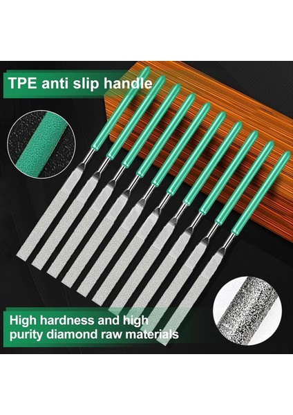 10 Parçalı Elmas Dosya Seti Hassas Iğne Dosya Seti Metal Dosyalama Için Elmas Kaplı Dosyalar Seramik Taş Takı C (Yurt Dışından) fiyatları