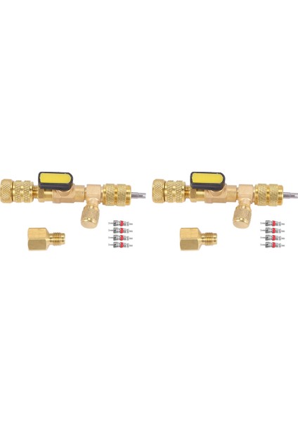 R22 R410A Hvac Sistemi Için Çift Boyut Sae 1/4 ve 5/16 Portlu 2x Valf Çekirdek Çıkarma ve Yükleyici (Yurt Dışından)