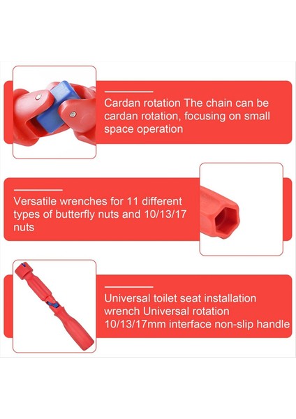 Evrensel Tuvalet Koltuk Montaj Anahtarı 2pieces Tuvalet Koltuğu Montaj Aracı Montaj Tuvalet Koltuğu 10/13/17MM (Yurt Dışından) indirimleri