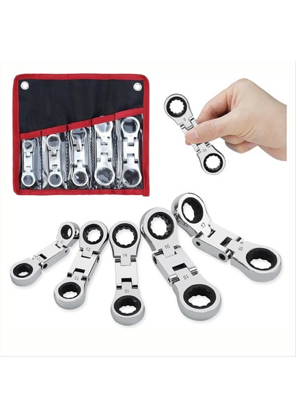 5 Parçalı Esnek Başlık Güdük Cırcırlama Kombinasyonu Anahtarı Seti Mini Anahtar Seti Çift Kutu Ucu Esnek Baş Mini Anahtar Seti (Yurt Dışından) fırsatları
