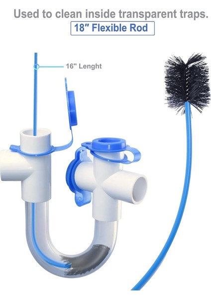 Hvac Kondens Tahliye Sistemi Için Temizleme Fırçası ile 3/4 Pvc U Tuzak Boru Bağlantısı Konnektörü (Yurt Dışından) fiyatları