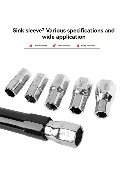 Soket ile Musluk Anahtarı Tesisatçı Soket Anahtarı Dayanıklı Tap Somun Anahtarı Musluk Montaj Onarım Aracı El Aracı (Yurt Dışından) fiyatları