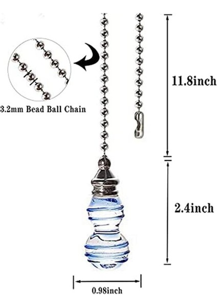 Fan Uzantı Zincir Kemeri ile Dekore Edilmiş Mavi Kolye 14 Inç (Yaklaşık 35 6 Cm) 3 2 mm Çapında Boncuklu Bilyalı Kolye (Yurt Dışından) fiyatları