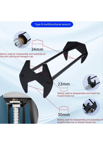 Lavabo Anahtarı Musluk Anahtarı Tesisatçının Anahtarı Universal Underzink Tesisatçının Anahtarı Küçük Alanlar Için Musluk Anahtarı 2 Adet (Yurt Dışından)