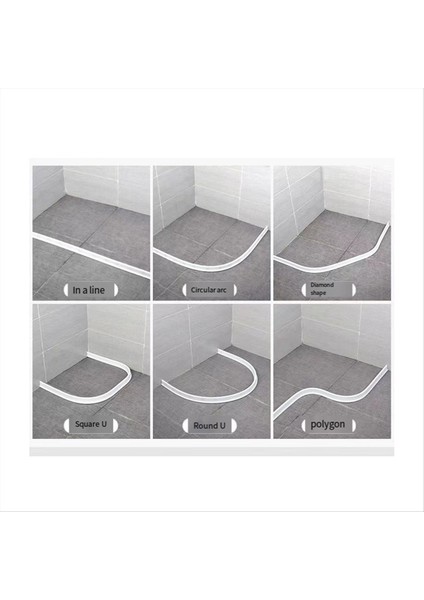 Banyo Tpe Bükülebilir Su Tespit Şerit Duş Suyu Bariyeri Ayırma Için Duş Aksesuarları Beyaz 2m (Yurt Dışından) modelleri