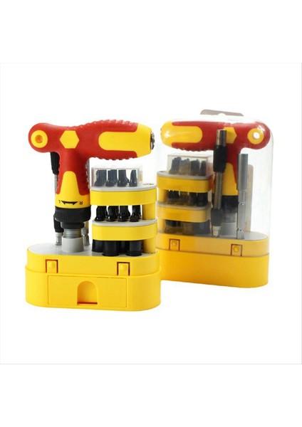 T Şeklinde Çift Yönlü Cırcır Tornavida Seti Teleskopik Çok Açılı Bakım Tornavida Kombinasyon Aracı Seti (Yurt Dışından)