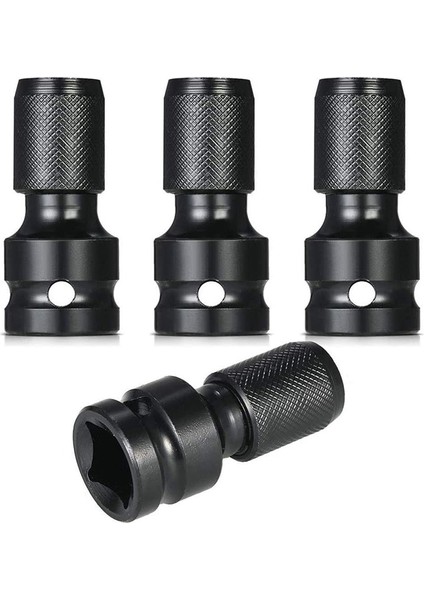 4 Adet Darbe Adaptörü 1/2 Kare Sürücü - 1/4 Altı Shank Socket Adaptör Hızlı Serbest Bırakma Çırpma Anahtarı Için Chuck Dönüştürücü (Yurt Dışından)