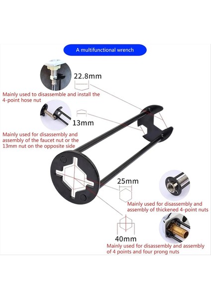 Havza Anahtarı Lavabo Anahtarı Seti 7 Boyutlar Lavabo Tesisatçıları Altında Evrensel (Yurt Dışından) fırsatları
