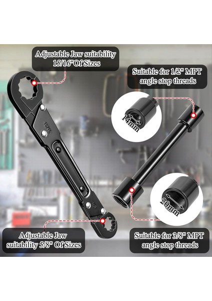 Açı Durdurma Anahtarı Kiti Sıhhi Tesisat Aletleri Açılı Anahtar Tesisatçı Anahtar Durdurma ve Besleme Somunu Tesisatları Için Anahtar (Yurt Dışından) fiyatları