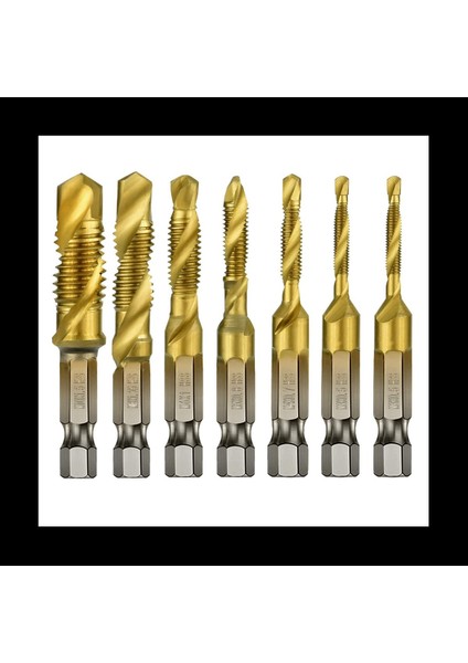 14PCS 1/4inch Hex Shank Titanyum Kombinasyon Matkap ve Tap Set Metrik Iş Parçacığı Hss M3-M10 Vida Bit Aracı (Yurt Dışından) fiyatları
