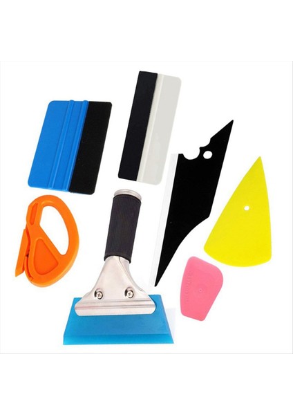 7 Parçalı Film Yapıştırma Aracı Kiti Pencere Rengi Duvar Kağıdı ve Çıkartma Etiketi Kurulum Araçları Için Uygundur (Yurt Dışından)