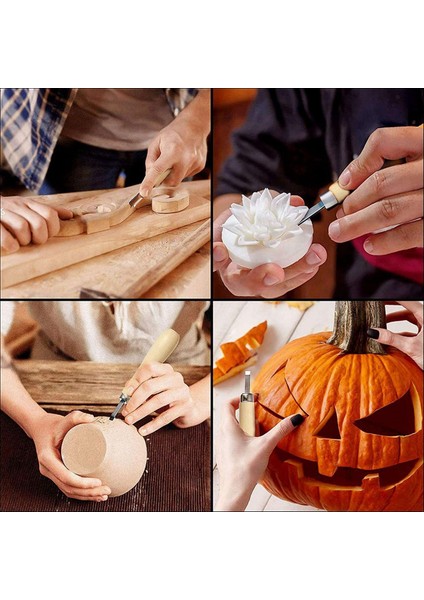 5x Lino Blok Kesme Kauçuk Damga Oyma Aletleri 5 Bıçak Ahşap Saplı Baskı Oyma Araçları Seti (Yurt Dışından) indirimleri