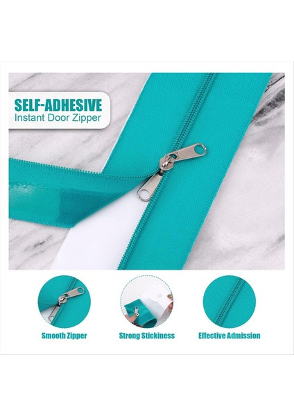 2 Adet Toz Bariyer Fermuarı Anlık Kapı Tozu Koruması Kendi Yapışkan Muşamba Çift Fermuar Bıçak Yapımı Yeşil (Yurt Dışından) modelleri