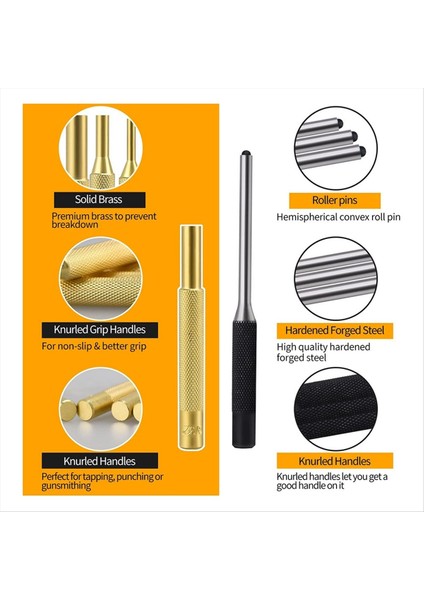 Depolama Torbası ile Rulo Pimi Yumruk Seti Smithing Punch Onarım Aletleri Tezgah Blok Pim Puması ve Hammer ile (Yurt Dışından) indirimleri