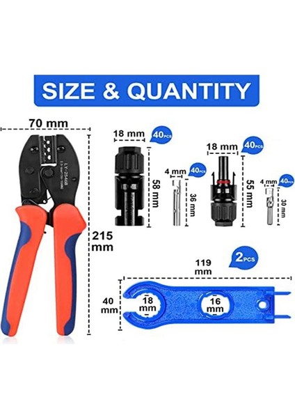 Güneş Kablosu Mc-4 Konnektör-Ayarlama Aracı Kit 20 Çift Erkek/kadın Güneş Panel Konektörleri Güneş Panel Kablo Kitleri (Yurt Dışından) fırsatları