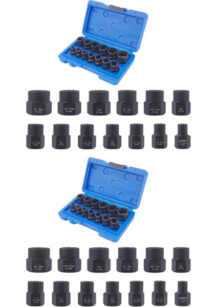 26 Parçalı Darbe Cıvatası Somun Sökücü Seti Somun Çıkarıcı Soketi Cıvata Sökücü Alet Seti (Yurt Dışından)